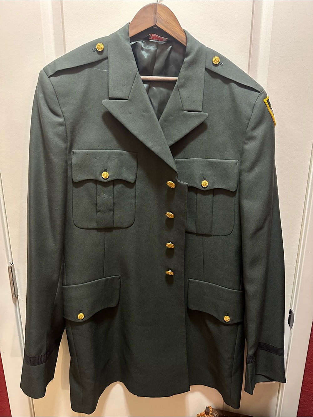 Vintage Men's Military-Style Dark Green Dress Jacket 1960s era???
